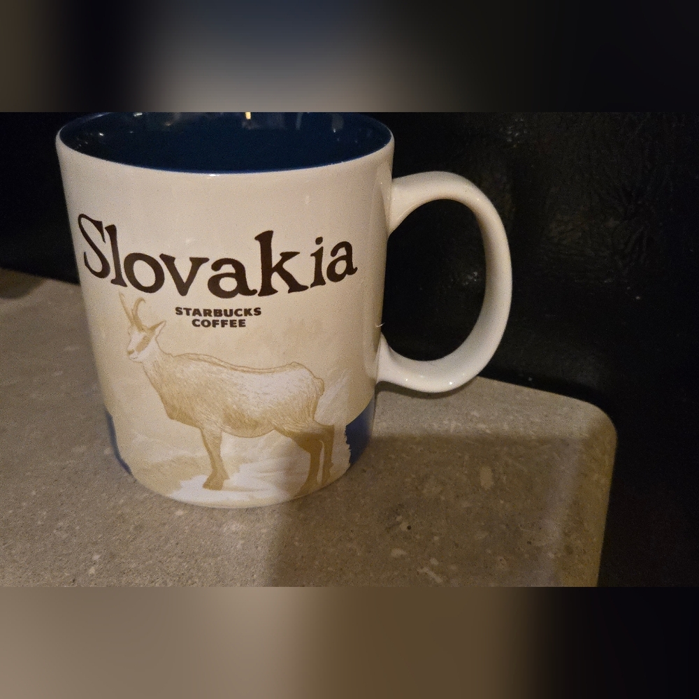 **Rare** Starbucks Slovakia Mug - Blue and White